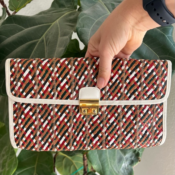 Vintage 1950’s Morris Moskowitz Woven Leather Clutch